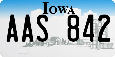 IA license plate AAS842