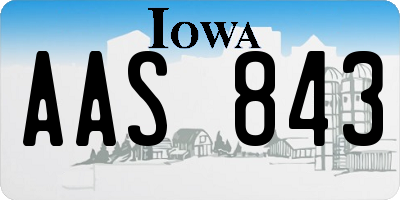 IA license plate AAS843