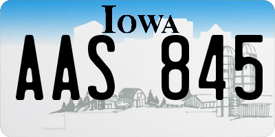 IA license plate AAS845