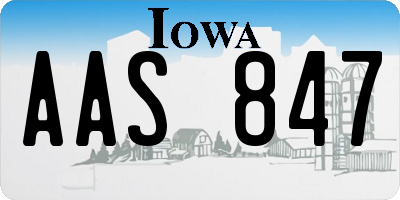 IA license plate AAS847