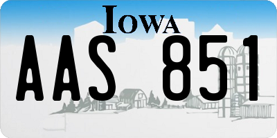 IA license plate AAS851