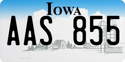 IA license plate AAS855