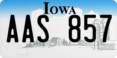 IA license plate AAS857