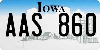 IA license plate AAS860