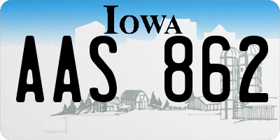 IA license plate AAS862