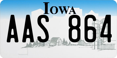 IA license plate AAS864