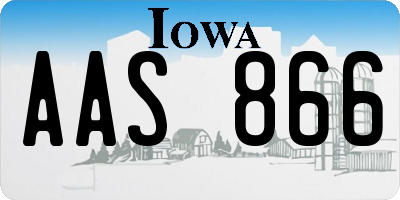 IA license plate AAS866