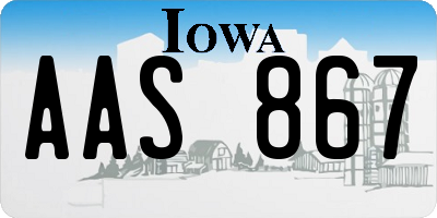 IA license plate AAS867