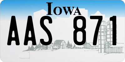 IA license plate AAS871