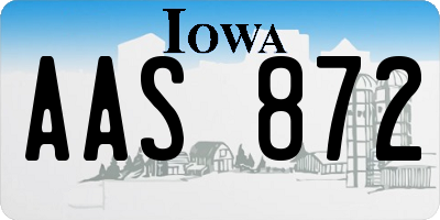 IA license plate AAS872