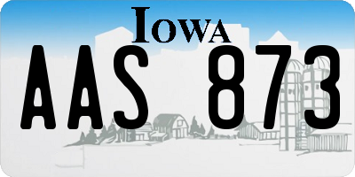 IA license plate AAS873