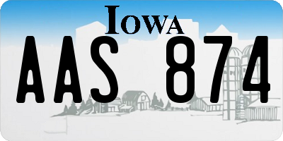 IA license plate AAS874