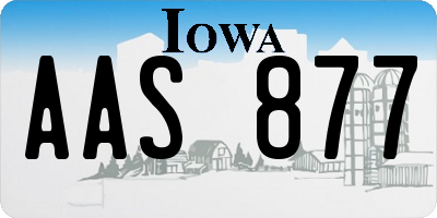 IA license plate AAS877