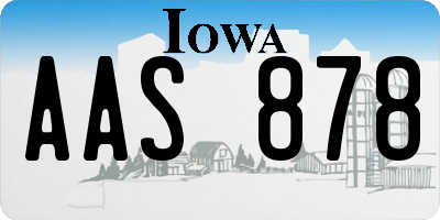 IA license plate AAS878