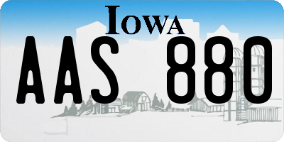 IA license plate AAS880