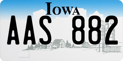 IA license plate AAS882