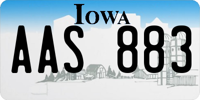 IA license plate AAS883