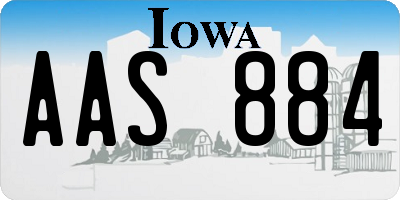 IA license plate AAS884