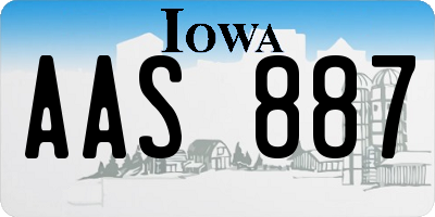 IA license plate AAS887