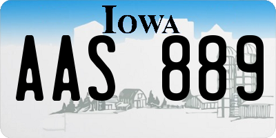 IA license plate AAS889