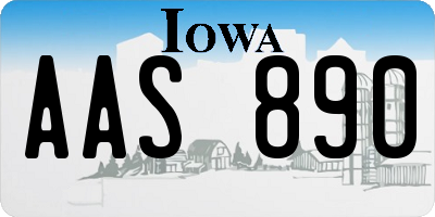 IA license plate AAS890