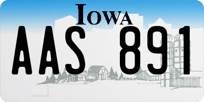 IA license plate AAS891