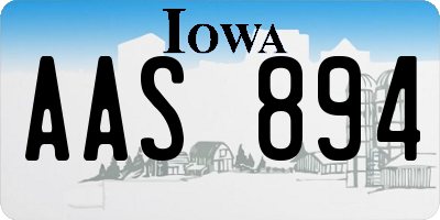 IA license plate AAS894