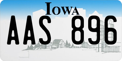 IA license plate AAS896