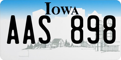 IA license plate AAS898