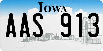 IA license plate AAS913