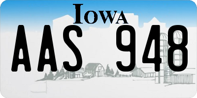 IA license plate AAS948