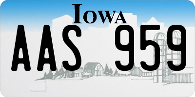 IA license plate AAS959