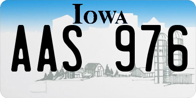 IA license plate AAS976
