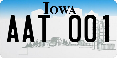 IA license plate AAT001