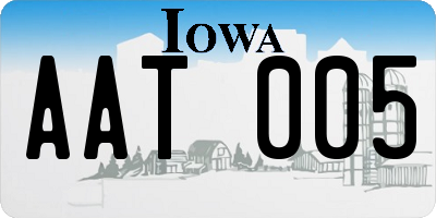 IA license plate AAT005