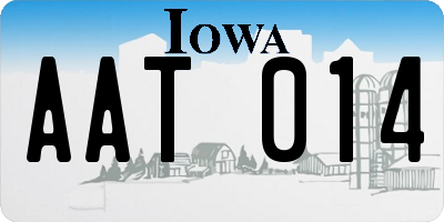 IA license plate AAT014