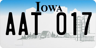 IA license plate AAT017