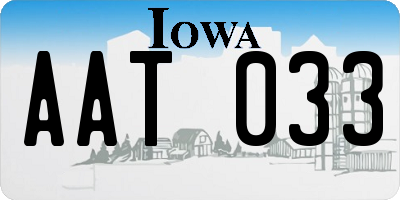 IA license plate AAT033