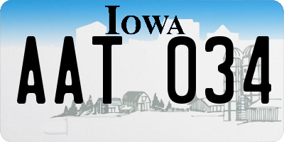 IA license plate AAT034