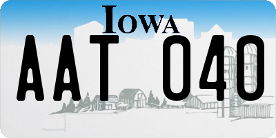 IA license plate AAT040