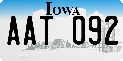 IA license plate AAT092