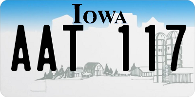 IA license plate AAT117