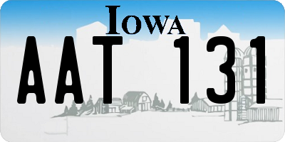 IA license plate AAT131