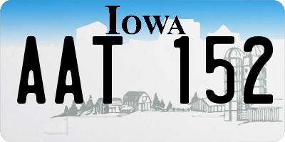 IA license plate AAT152