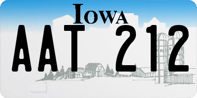 IA license plate AAT212