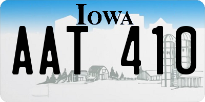 IA license plate AAT410