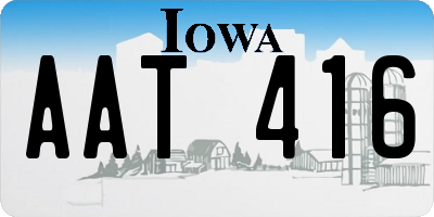 IA license plate AAT416