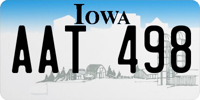 IA license plate AAT498