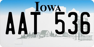 IA license plate AAT536