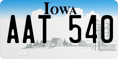 IA license plate AAT540